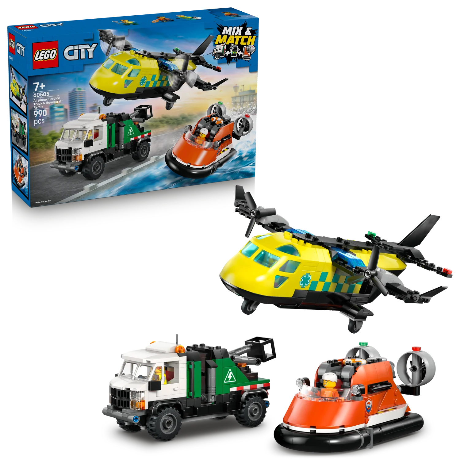 LEGO® City Airplane, Service Truck & Hovercraft Remix - Image 9