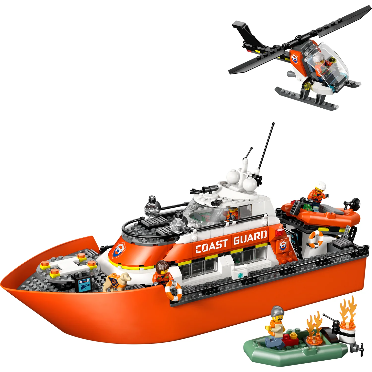 LEGO® City Coast Guard Rescue Boat & Helicopter - Image 2