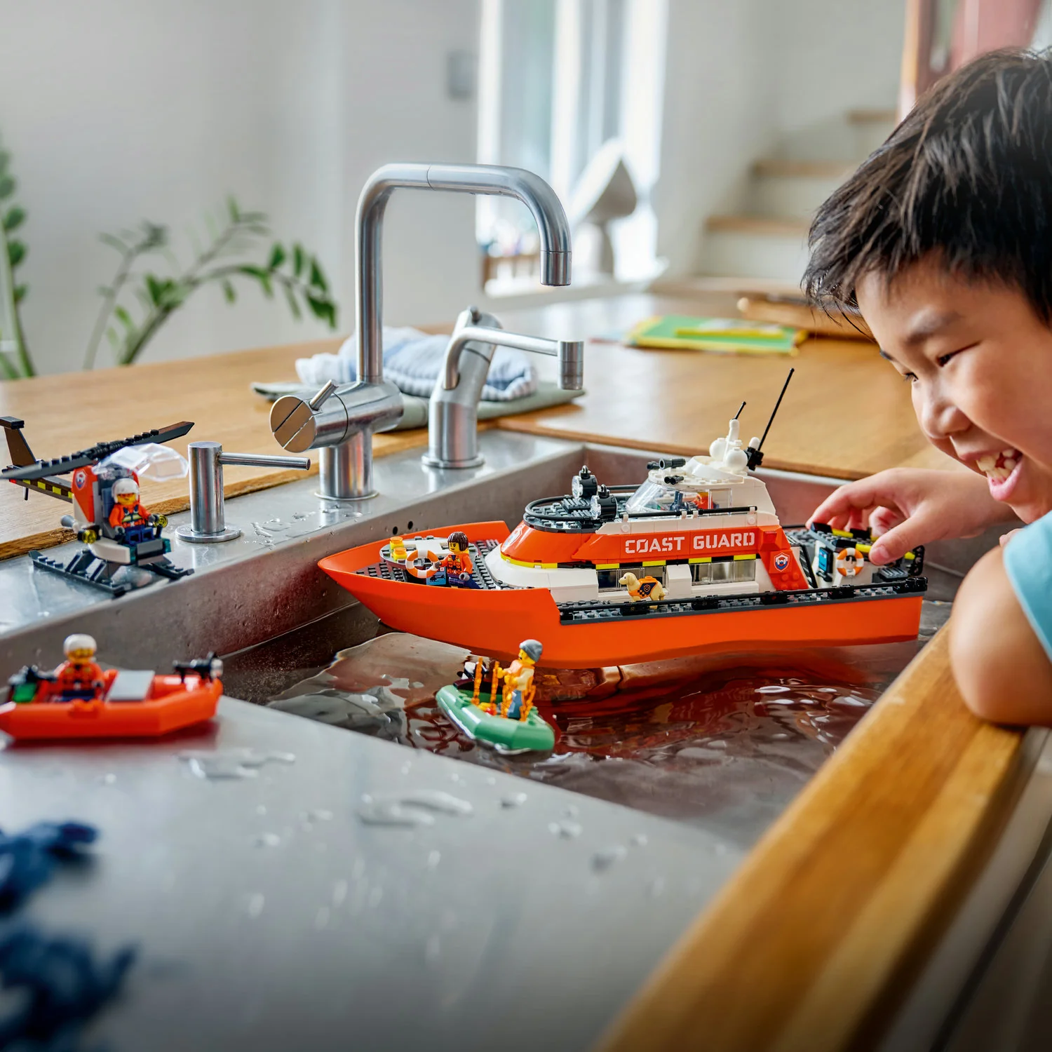 LEGO® City Coast Guard Rescue Boat & Helicopter - Image 3