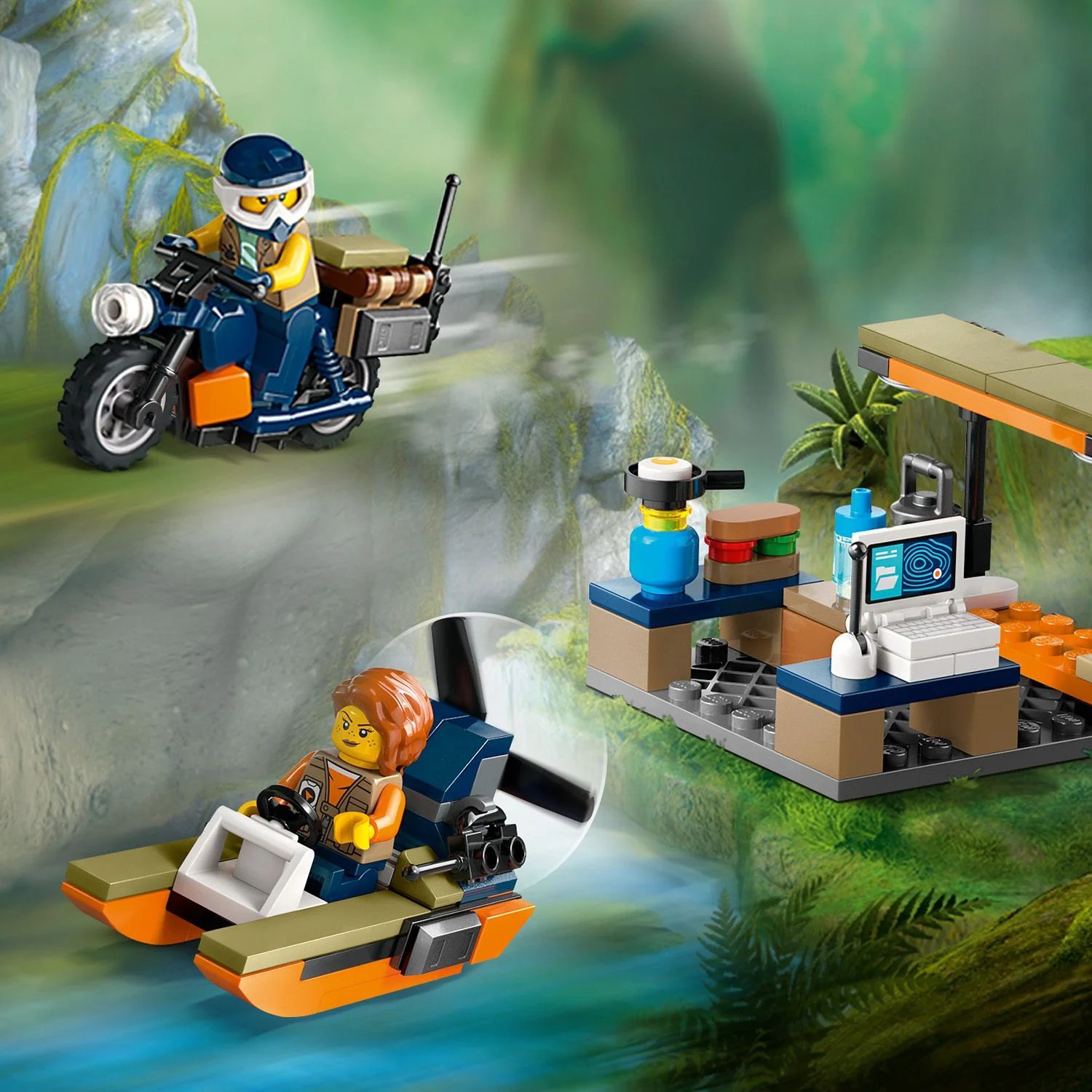 LEGO® City Jungle Explorer Helicopter at Base Camp - Image 7