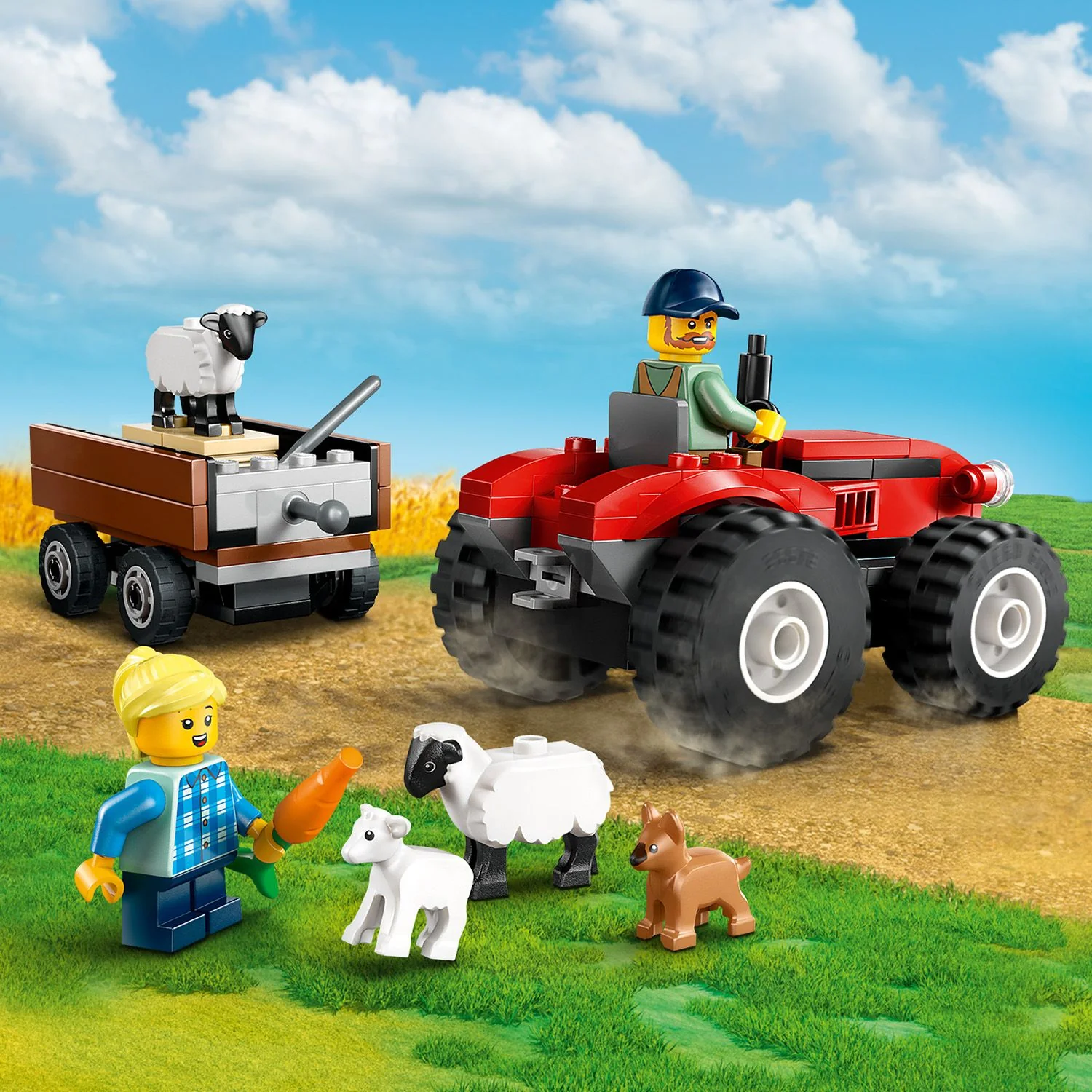LEGO® City Red Farm Tractor with Trailer & Sheep - Image 7