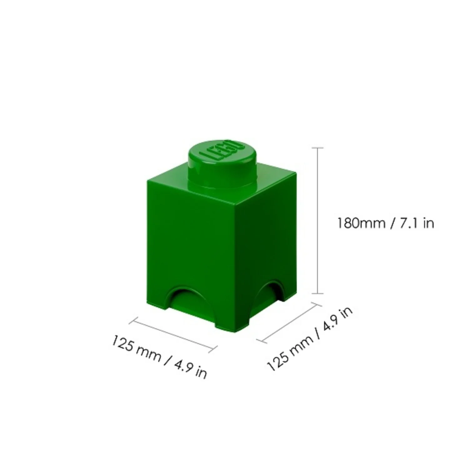 LEGO Storage Brick 1 Stud Square - Dark Green - Image 3