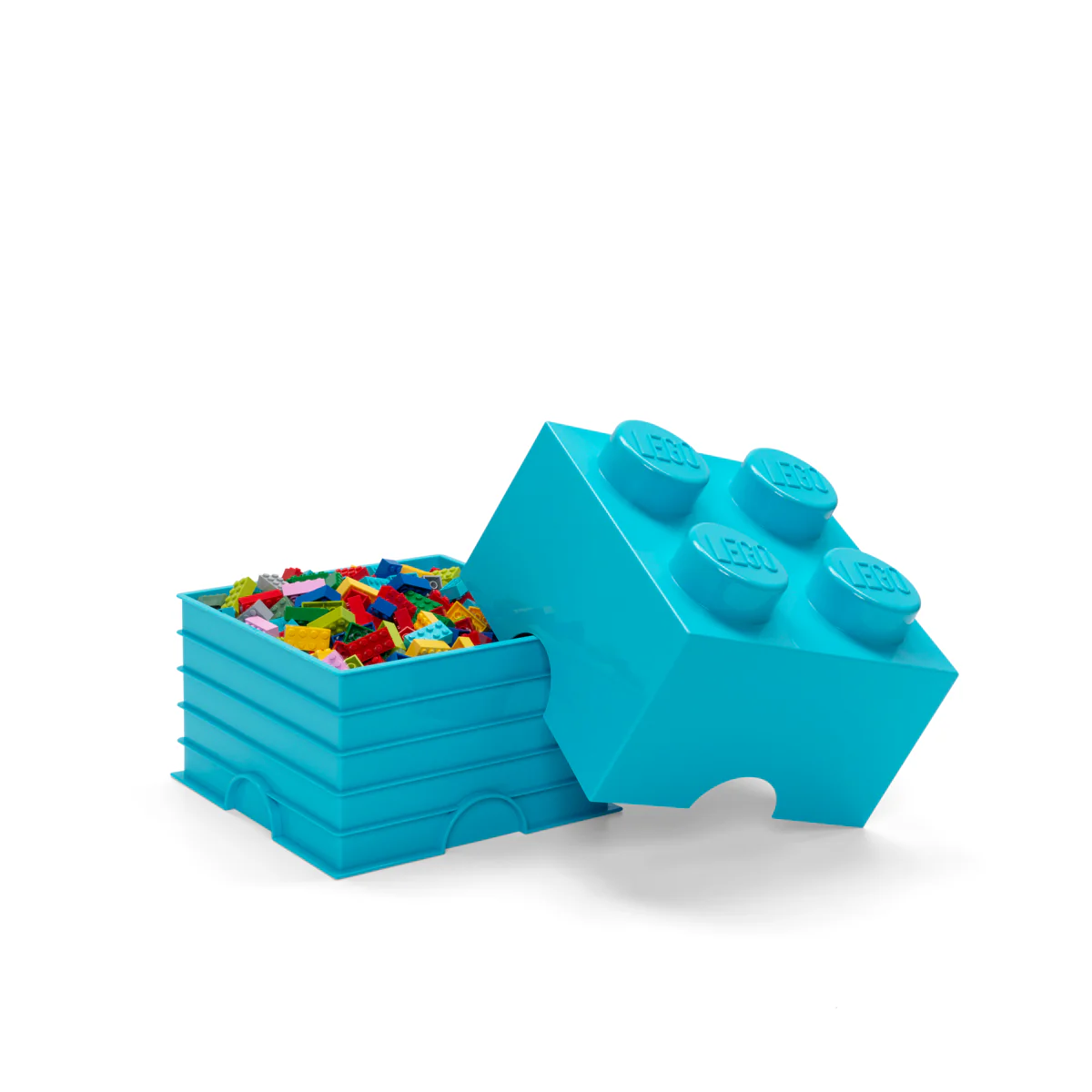 LEGO Storage Brick 4 Stud - Medium Azur - Image 3