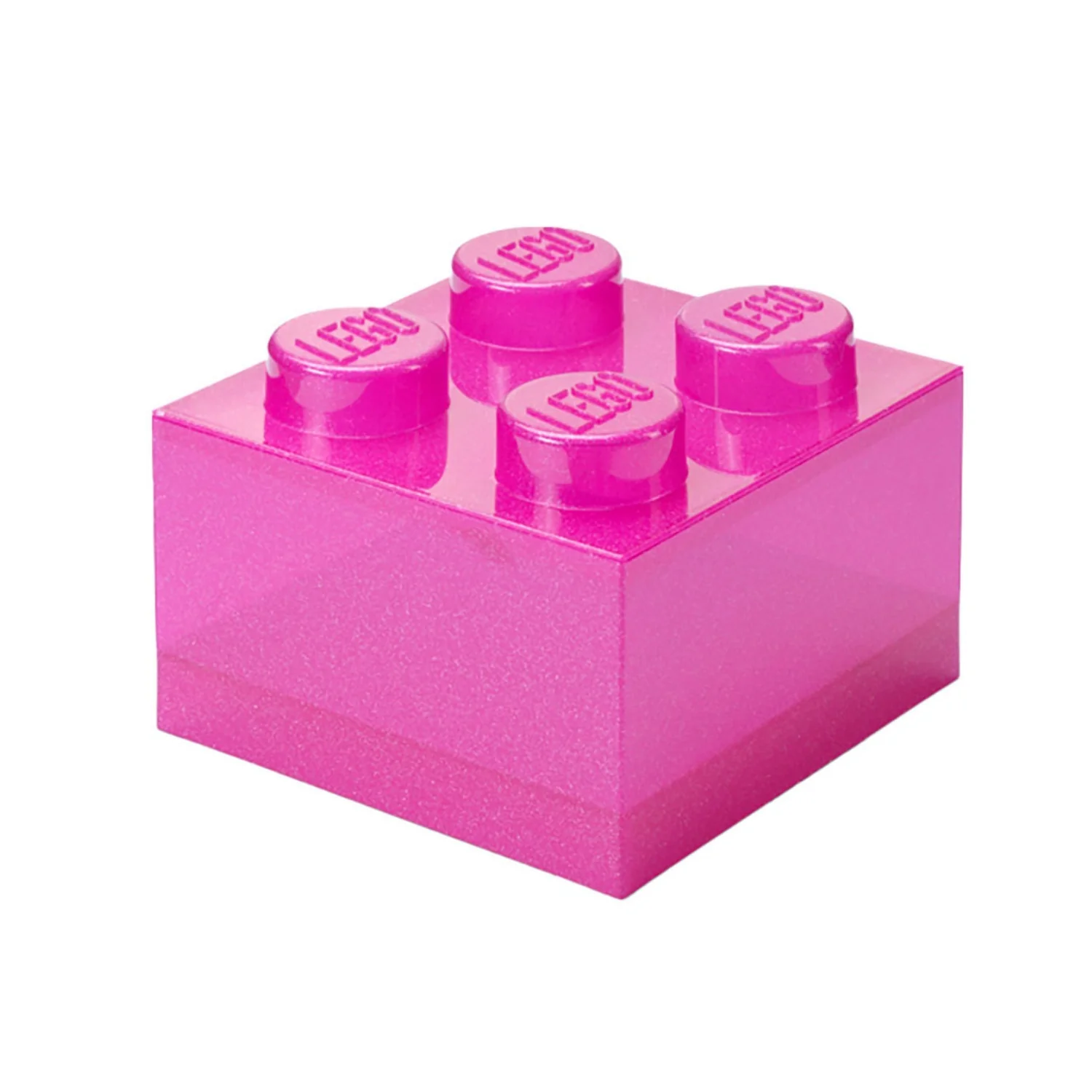 Lego Storage Brick 4 Top Lid - Glitter Medium Violet - Image 2